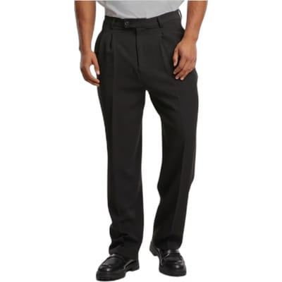 Urban Classics - Double Pleated Dressed Broek rechte pijpen - Taille, 44 inch - Zwart