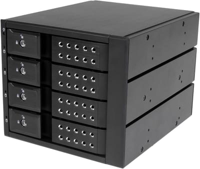 4-bay Aluminium Trayless Hot Swap Mobile Rack Backplane voor 3.5 inch SAS II/SATA III HDD