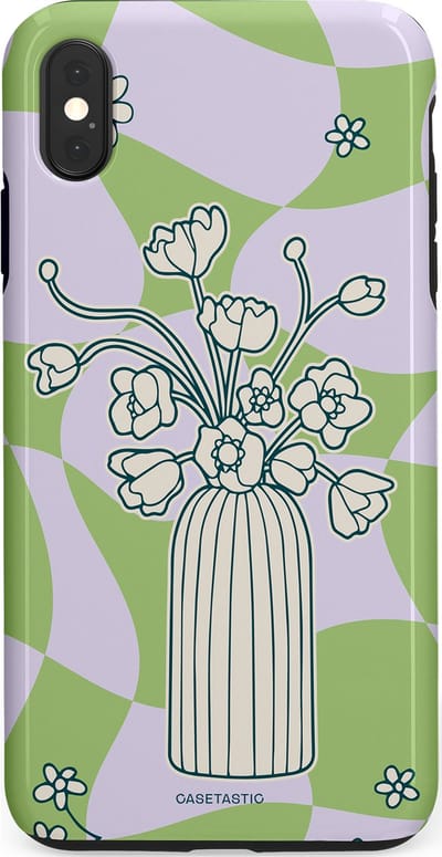 Casetastic Hoesje Geschikt voor Apple iPhone Xs Max - Stijlvolle Beschermende Duo-layer Case - Bosje vol groen