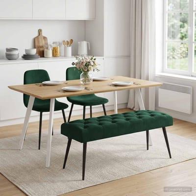 vidaXL - Bank - met - knopen - tufting - Donkergroen - 110 - x - 40 - x - 46 - cm - Fluweel