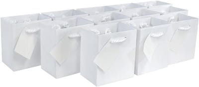 Geschenkzakjes met handgrepen - Papieren draagtassen - Feestelijke gelegenheden - Aanpasbaar met tags - Vier maten beschikbaar - Effen wit