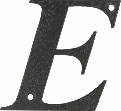AMIG Huisnummer/letter E - massief gesmeed staal - 10cm - incl. bijpassende schroeven - zwart