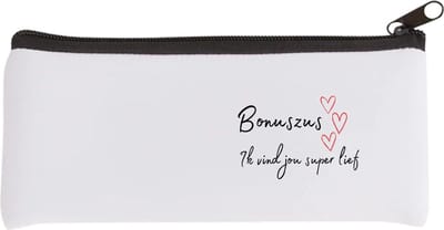 Akyol - bonuszus ik vind jou super lief Etui - Zus - de liefste zus - verjaardag - cadeautje voor zus - zus artikelen - kado - geschenk - 20 bij 9 cm
