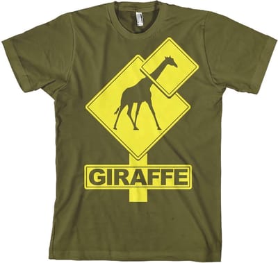 Hybris T-shirt met giraf-opdruk, olijfgroen