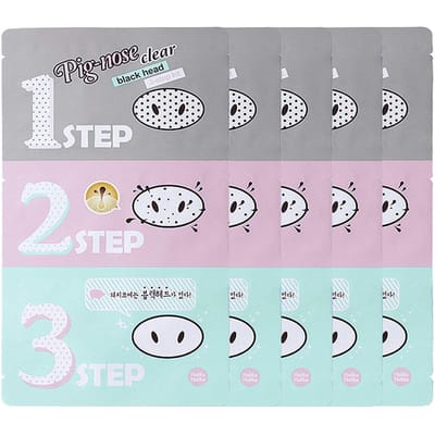 HOLIKA HOLIKA Varkensneus Heldere zwarte kop 3-stappenset (5-pack)