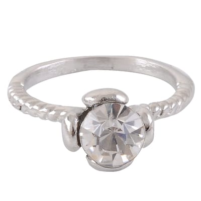 Behave - Ring - Zilverkleurige Ring met Transparant Kristal | Tijdloos & Elegant | Nikkelvrij