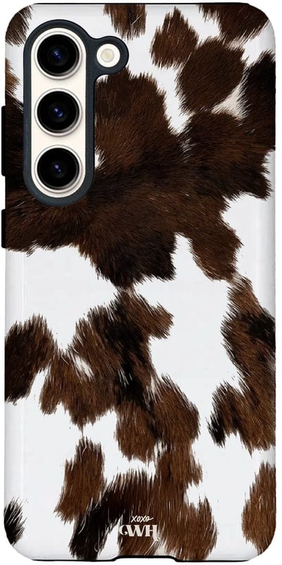 xoxo Wildhearts telefoonhoesje geschikt voor Samsung Galaxy S26 Plus - Midnight Rodeo - Double Layer - Hard case met dubbele beschermlaag - Beschermhoes shockproof case - Hoesje met dierenprint - Stier - Bruin / Beige
