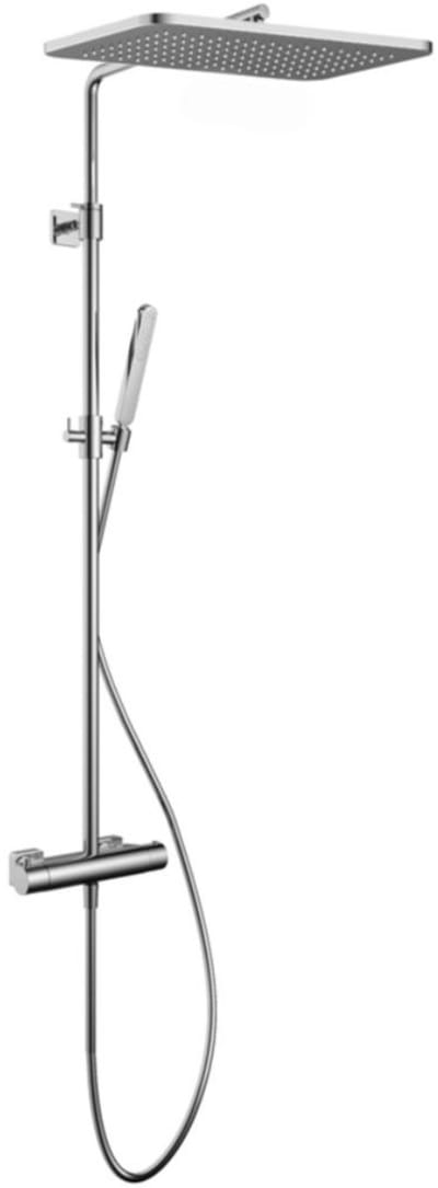 Hotbath Gal - Stortdoucheset - 400 mm Hoofddouche - 360 mm Hartafstand - Glijstang - Staafmodel Handdouche - Chroom - Hoogglans - Opbouw - 1/2 Inch Aansluiting