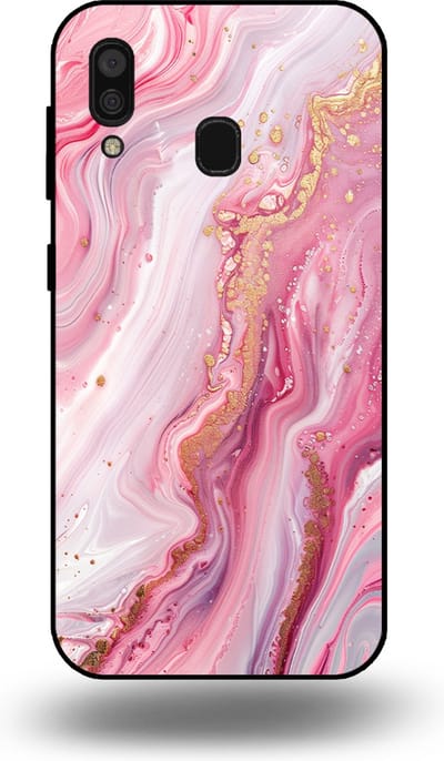 Smartphonica Telefoonhoesje geschikt voor Samsung Galaxy A30 met marmer opdruk - TPU backcover case marble design - Roze geschikt voor Samsung Galaxy A30