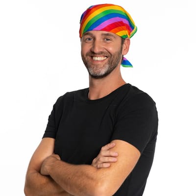 Partychimp voordeelverpakking 12 pack Bandana Regenboog Hoofdband Unisex Gay Pride Carnavalskleding Carnaval Accessoire - Multi - Polyester - 12 pack