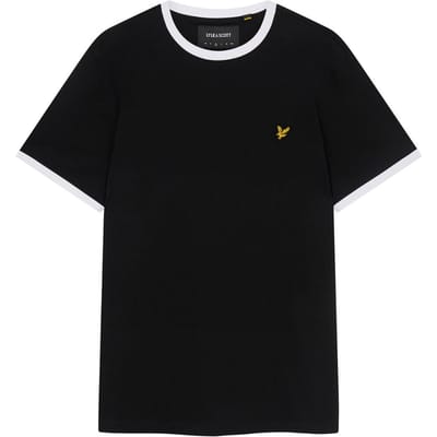 Lyle &amp; Scott Merk T-shirt Met Zwarte Contrasterende Boord