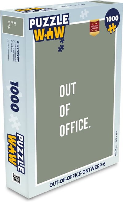 Puzzel Quotes - Out of office - Groen - Legpuzzel - Puzzel 1000 stukjes volwassenen