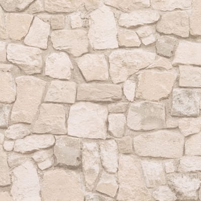 Steen tegel behang Profhome 692429-GU papier behang licht gestructureerd met structuur mat crème beige zand 5,33 m2