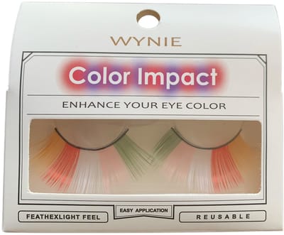 Wynie - Nep Wimpers - Valse Wimpers - Fake Lashes - Groen Roze Wit Rood Geel - 2,2 cm. lang - Zonder lijm - 1 Paar - UA153415