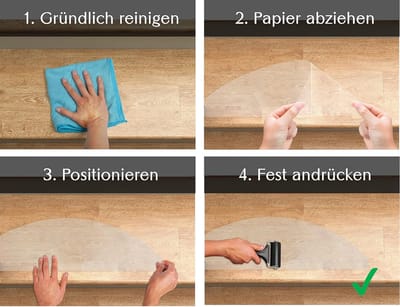 Famanu – Trapmatten klein transparant 16 stuks – 55 x 15 cm – ruimtebesparend voor wenteltrap – anti