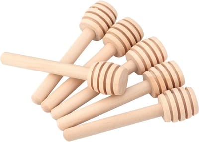 Houten honinglepels voor koffie, melk en thee - 50 mini roerstaafjes van 10 cm voor jam en honingdispenser