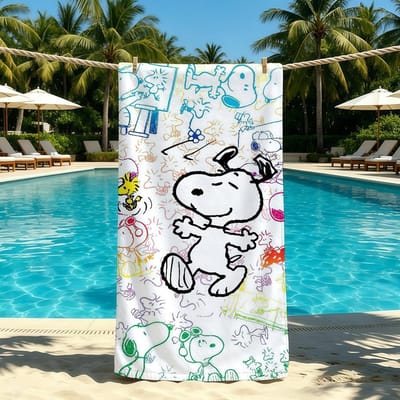 Strips Schattige Handdoek Voor Buiten S-Snoopy's-Es Kamperen Strandhanddoek Super Absorberend Sneldrogend Zomerhanddoek STJ40x70CM