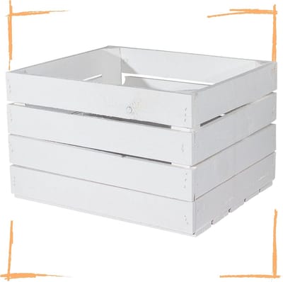 Set van 3 Vintage Houten Opbergkisten Wit - Decoratieve Wijnkisten voor Huis & Tuin - 50x40x30 cm
