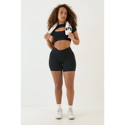 Dames Dsgn Studio Sport Ultra Contour Naadloze Uitgesneden Gevoerde Sporttop | Zwart | Maat: Small