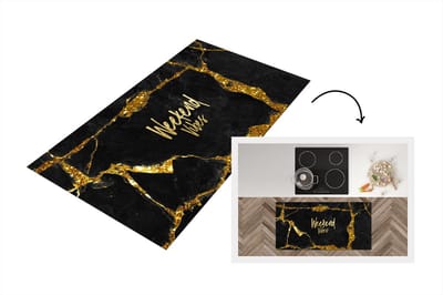 Keukenloper - Loper keuken - Quotes - Weekend - Goud - Marmer - 120x60 cm - Keukenloper vinyl