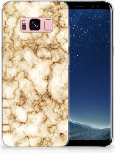 Samsung Galaxy S8 TPU Siliconen Hoesje Marmer Goud