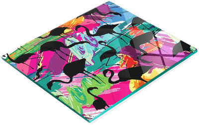 Decoratieve glazen snijplank met flamingo-afbeeldingen, 60x52 cm