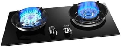 Draagbaar Gasfornuis - Tafelmodel Kookplaat - Kamperen en Buiten Koken - Dubbele Branders met Vlamuitvalbeveiliging - 73x41cm - Zwart