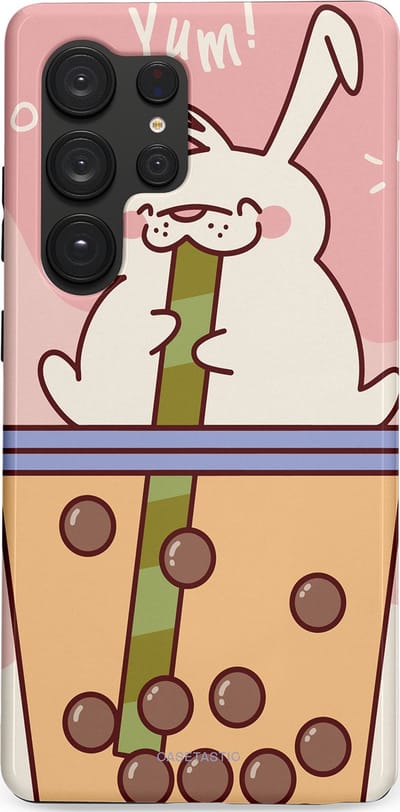 Casetastic Hoesje Geschikt voor Samsung S25 Ultra - Stijlvolle Beschermende Duo-layer Case - Bubble Tea Genot