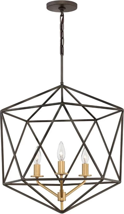 Hinkley LED Kroonluchter | 3X E14 Max 60W | Dimbaar | Matte Bronze and Deluxe Gold