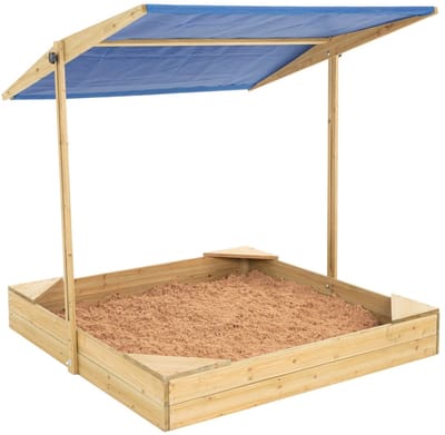 FSC® houten zandbak met afdak