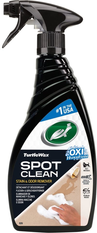 Turtle Wax Spot Clean - Verwijdert vlekken en vieze geurtjes in seconden - Verfrist tapijt & textiel - Verwijdert de hardnekkigste vlekken zonder borstel - Vrij van drijfgassen - laat een frisse geur achter - 500ml