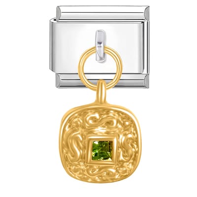 Quiges - Schakel - Bedel - 9mm - charms - Hanger - Goud - Geschikt voor - armband - Schakelarmband - italy bedels armband
