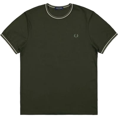 T-shirt met dubbele rand Fred Perry