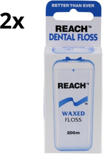 Johnson & Johnson Reach Dental Floss Waxed - 2 x 200 m - Voordeelverpakking