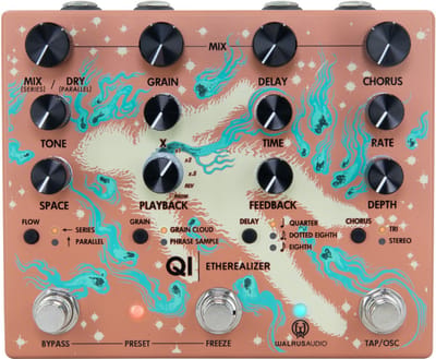 Walrus Audio Qi Etherealizer Terracotta - Multi-effect met chorus, delay en reverb - Roze