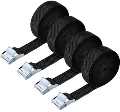 Verstelbare Ratelbanden 4 Stuks Heavy-Duty - 6M Lange Spanbanden Voor Vrachtwagens, Aanhangwagens, Motorfietsen en Bagage - 250 Kg Laadvermogen