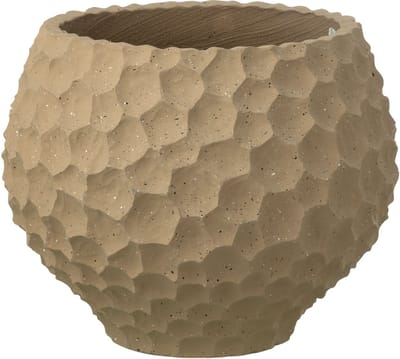 J-Line bloempot Inkepingen + Buiten zand - steen - taupe - medium