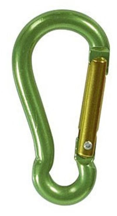 Karabijnhaak Brandweerman 6mm aluminium groen