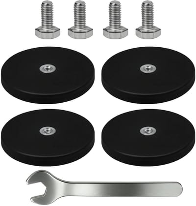 Set van 4 krachtige gegomde magneten met 15 kg hechtkracht – antislip houders voor buitentoepassingen, bevestiging van spiegels en diverse klussen