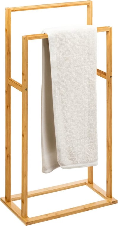 5Five Handdoeken ophang/drogen rek badkamer - bamboe hout - 42 x 24 x 82 cm - 2 leggers