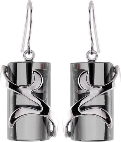 Behave - Oorbellen dames zilverkleur antraciet glassteen - avondstijl