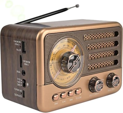 Zonne-radio - Draagbare radio - Buitenactiviteiten - Geïntegreerde zaklamp - Draagformaat - Donkerbruin