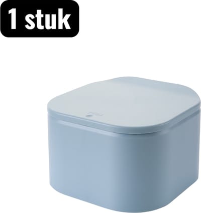 1 stuk - Prullenbak - Mini-prullenbak - Mini Bureau Prullenbak - Druk Prullenbakje voor op Bureau - Drukopen Deksel - Kleine Afvalbak voor Kantoor en Huis - Blauw