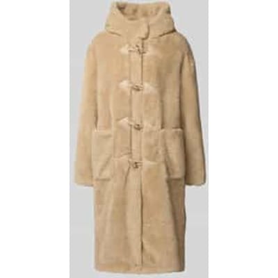 Teddyjas met capuchon en knoopsluiting