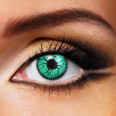 Partylens® groene kleurlenzen - Vampire Green - zachte jaarlenzen met lenshouder - Halloween - Cosplay