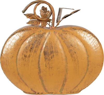 Clayre & Eef Decoratie Pompoen 34x15x32 cm Oranje Metaal Herfst decoratie