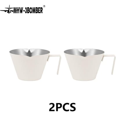 MHW-3BOMBER Roestvrijstalen Espressomaatbeker met handvat 2/3 Stuks SEspressokopjes 100ml Thuis Barista Koffie Accessoires 100ml