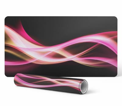 Bureauonderlegger voor toetsenbord en accessoires met golvende lijnen, 90x45 cm