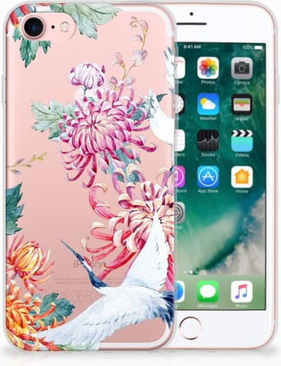 iPhone SE 2022 | SE 2020 | 8 | 7 TPU Hoesje Bird Flowers