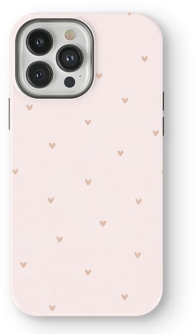 Tough Hoesje met Hartjes geschikt voor iPhone 13 Pro | Little Love Tough Case Geschikt voor Mag | Hartjes Print Backcover geschikt voor iPhone 13 Pro Sanded Hearts